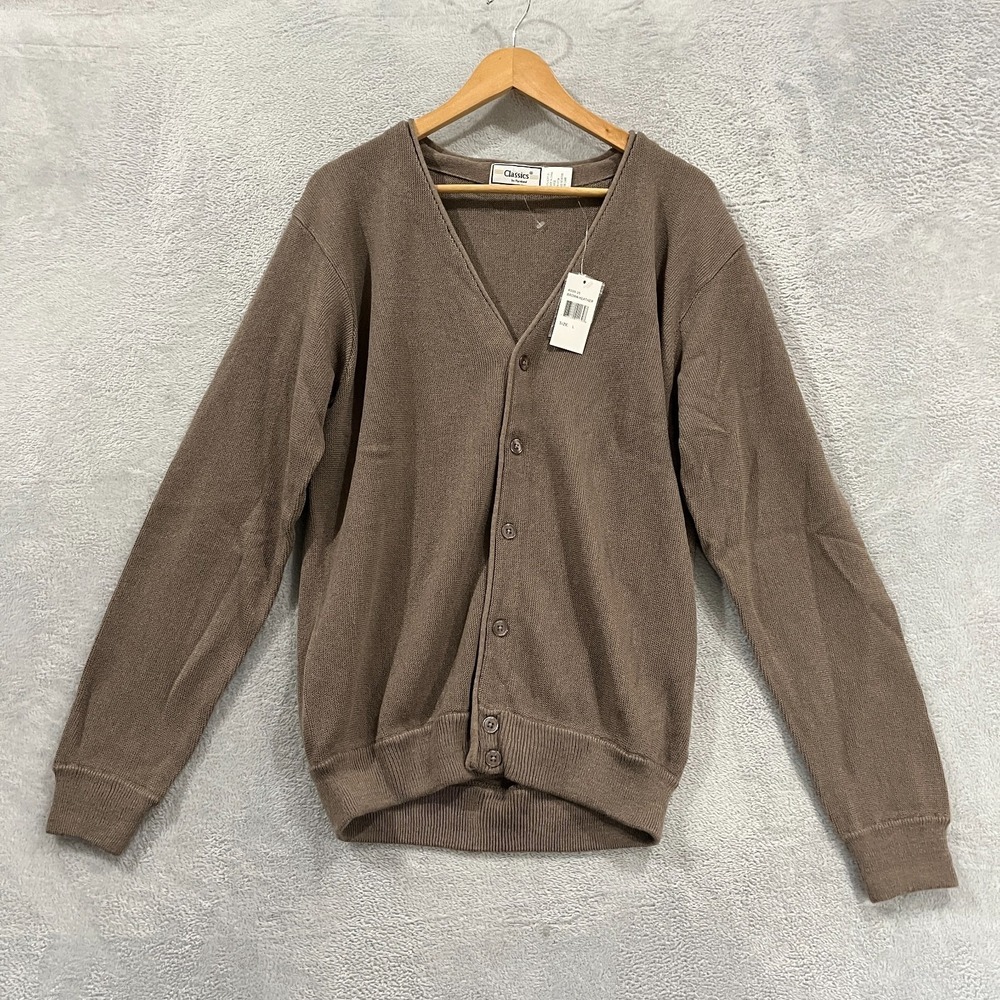 Vintage Classics Palmland‎ Cardigan Men L Sweater Academia Grandpa USA Made 90s